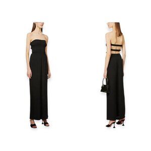 NWT $278 Reformation Carter Strapless Crepe Jumpsuit Black - Size 4